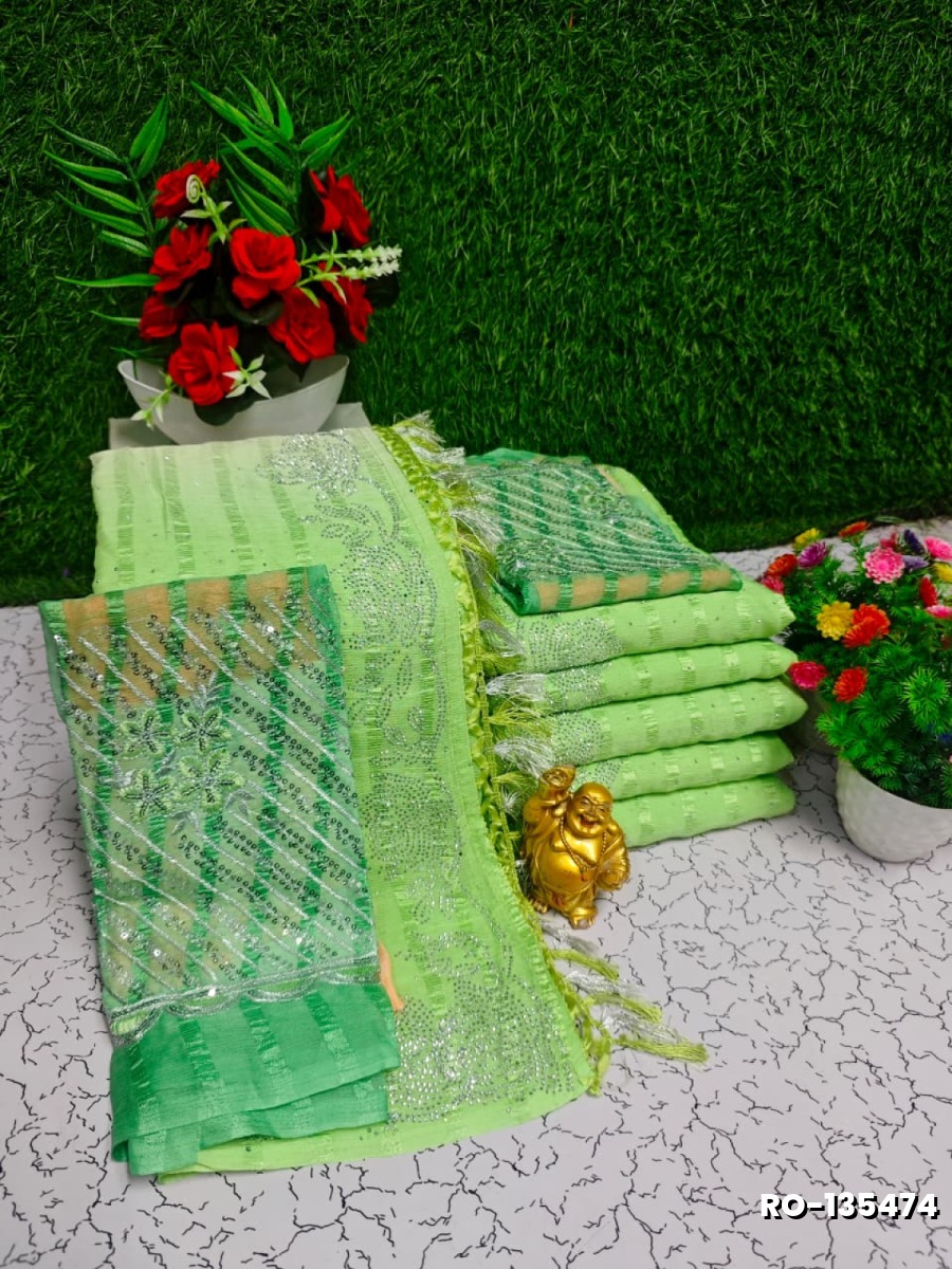Silver Copper Mirror Weave Designer Saree